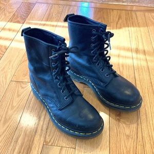 Dr. Martens 1460 Black Leather Combat Moto Boots Size 39 (8)